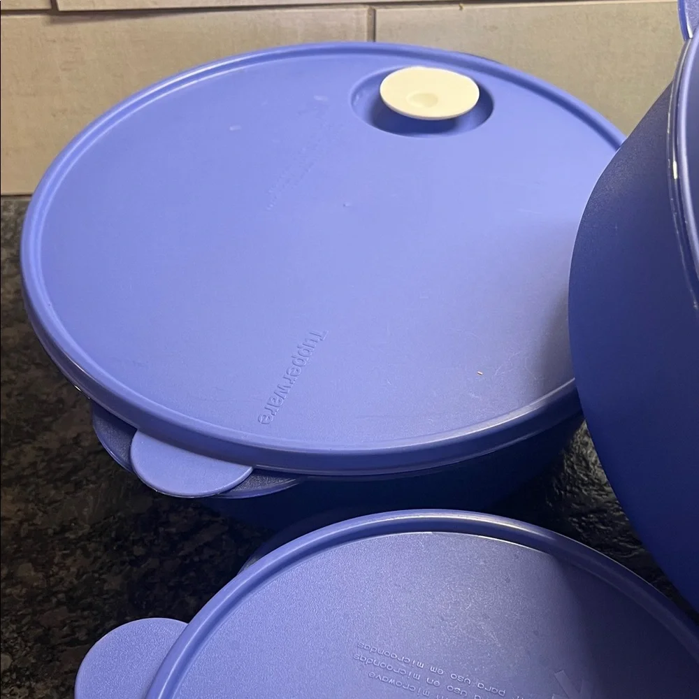 Purple Microwave  Kitchen Storage Container Set of 3  crystal wave bowls w/lids
